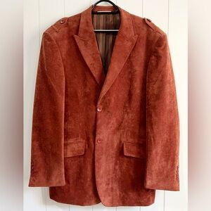 Insearch Limited Edition Blazer Velour etched design Casual size L Rust